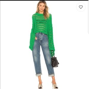 Kelly green free people knit sweater size xs